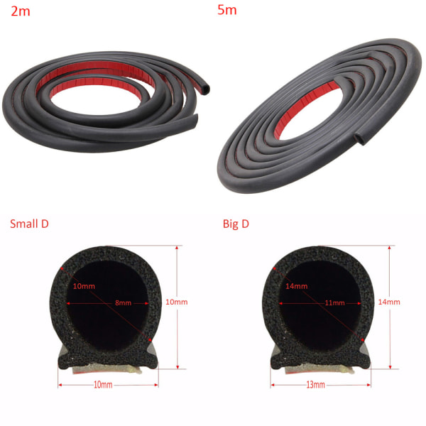 Gummitetningslist D-form Vær-strirp SMALL D 5M