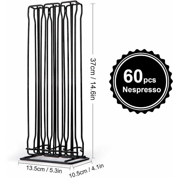 Nespresso kaffekapslar ställ, förvaring för 60 kapslar, kökstillbehör