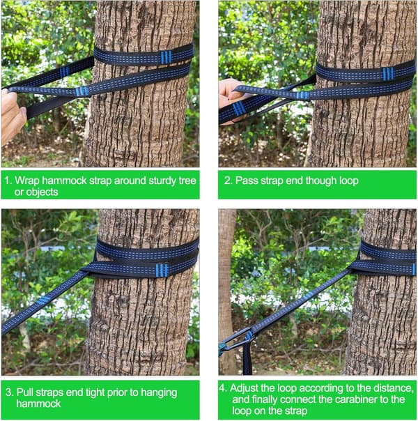 Hammock Straps - Camping Hammock Straps, 20 FT Long Combined, 30+2 Loops, 2000 LBS Heavy Duty Straps-FA-