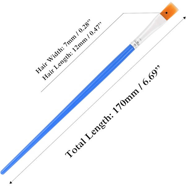 30 malepensler, små bulkpensler, for detaljmaling, for miniatyrdetaljmaling, blå Flat Paint Brushes