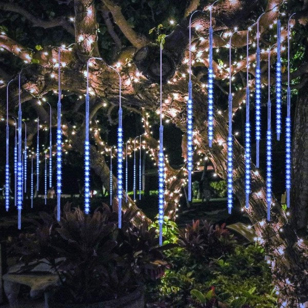 LED Meteor Shower Lys Udendørs Lys Girlande 10 Rør 30 cm (B