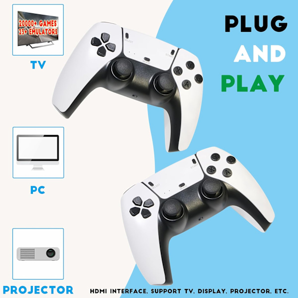 40.000+ 4K HDMI TV-spilpinde Retrospilkonsol med 2 trådløse håndtag M15 128G four-player version