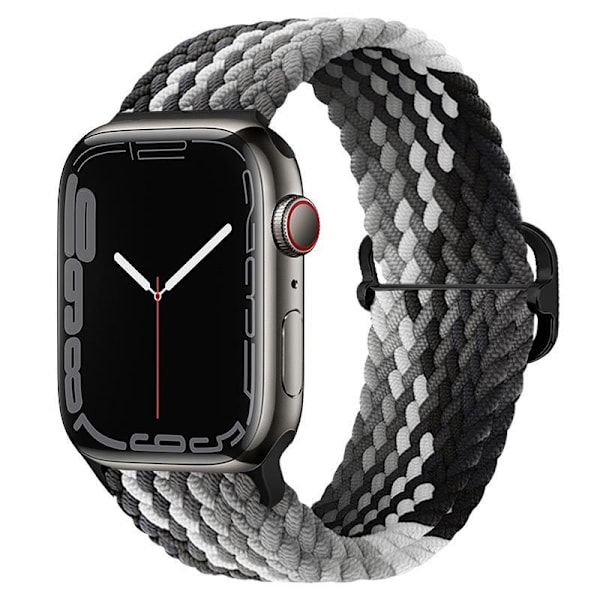 Apple Watch -nauha punotusta nylonista 42/44/45 BlackAsh 42/44/45 - Gradient Black BlackAsh