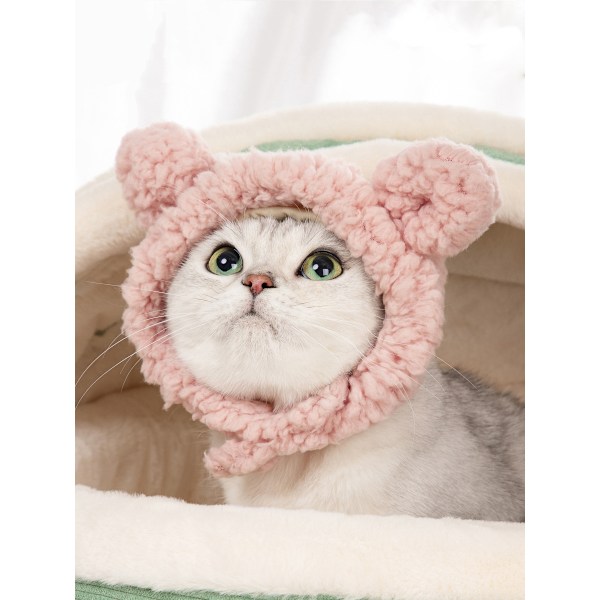 Söpö päähine kissoille ja pennuille Fleece Karhu Hattu Pehmeä Lämmin
