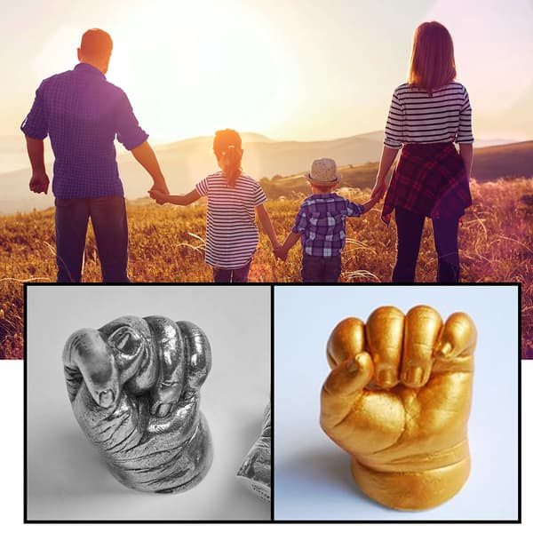 DIY Handgjutningssats Gips Handform Set Present till Par Bröllopsdag Familj och Barn-FA-