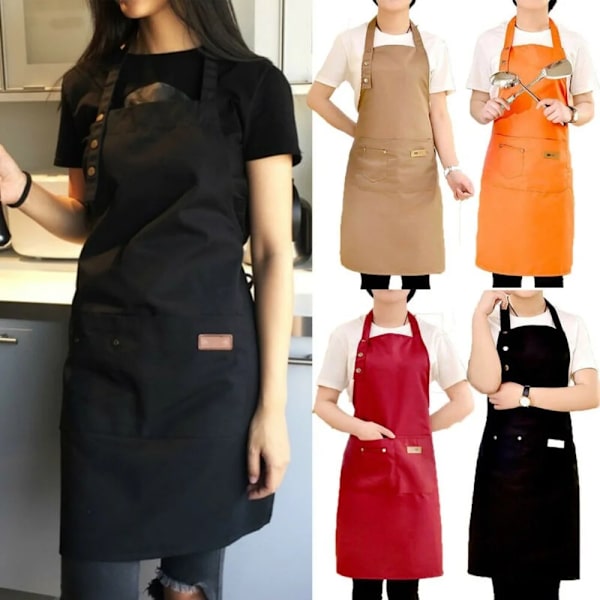 Kök grillbar förkläde svart orange