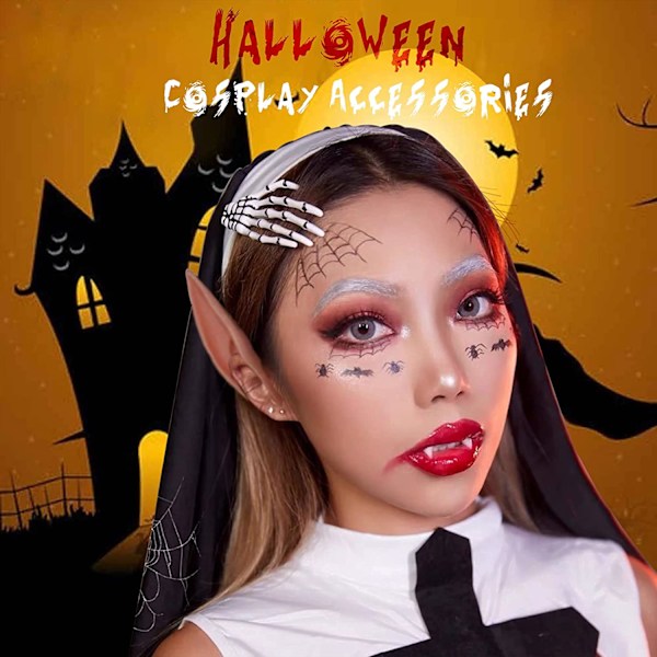 Elföron Latexöron Spetsiga Öron, 3 Par Vampyrtänder style 2
