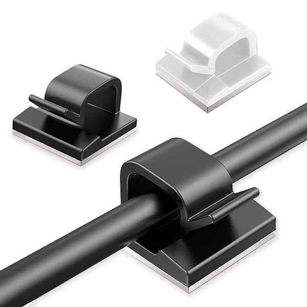 50-pack Självhäftande Kabelhållare - Kabelclips 57 50-pack Svarta