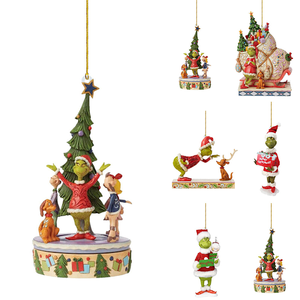 Jul Grinch-pynt Julepynt Hengt figur Hänge Dekor A