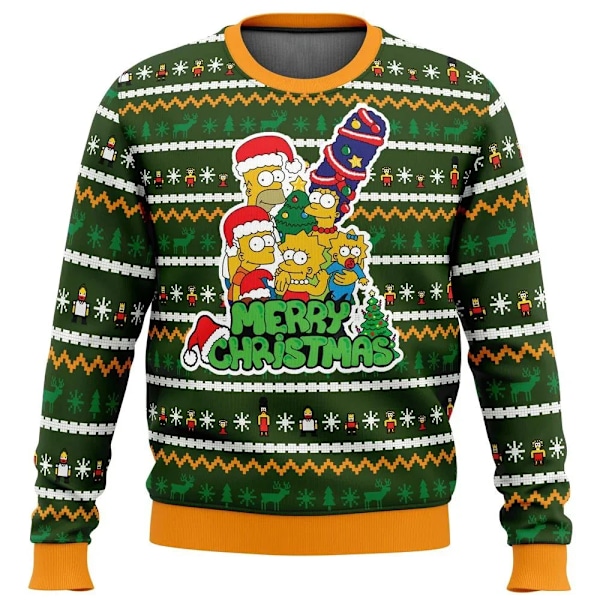 Ful juletrøje gave nissetrøje herre 3D-trøje Efterår vintertøj style 4 style 4 5XL