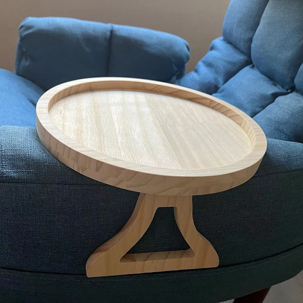 Armlænsbordbakke, Sidebord Sofa Armlæn Klemmefast Bord, Sammenklappeligt Sofa Arm Klemmefast Bord til Fjernbetjening Drikkevarer Telefon, 1 stk