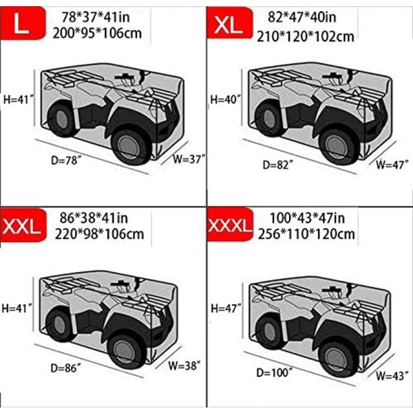 ATV-overtræk Vandtæt overtræk Quad ATV 6-hjulet til alle vejrforhold