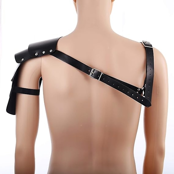 Enkel skulder læder kappe kappe bælte cosplay kostume