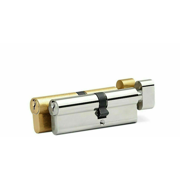 Euro Cylinder Fat Dörrlås Upvc Pvc Trädörr Thumb Turn Silver/sn brass  80 2PCS
