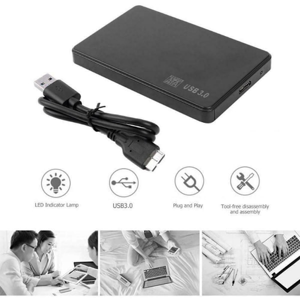 USB3.0/2.0 SATA 2.5\" Extern Hårddisk Kapsling blackB B