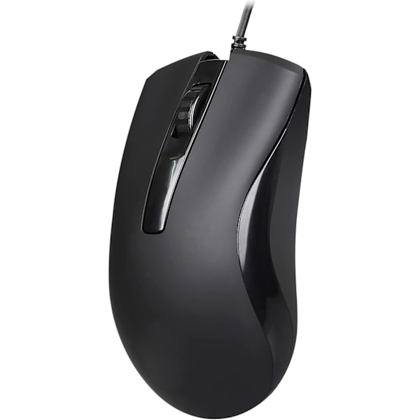 USB-trådbunden mus, spelmus, ambidextrous, 2400 DPI kompatibel med PC/Mac/laptop/notebook/stationär 1,5 M-kabel (svart)