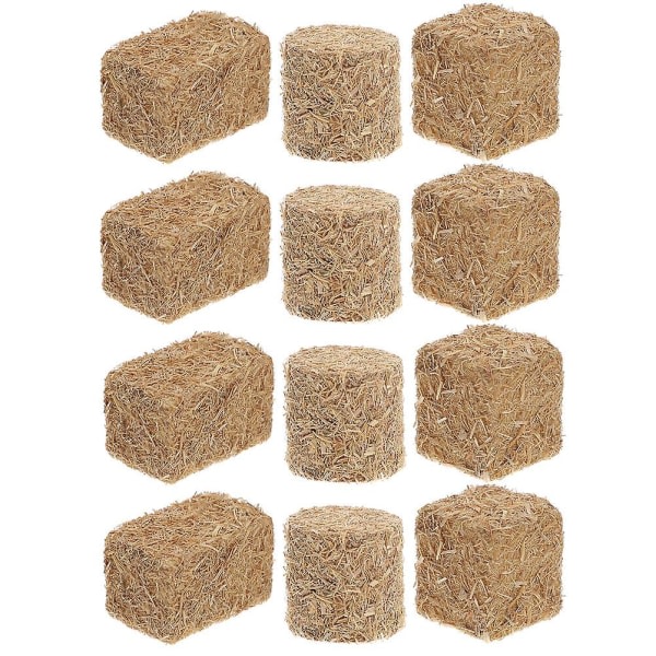 12 stk stabelbare høystakk høst stil mini høystakk ornament sce