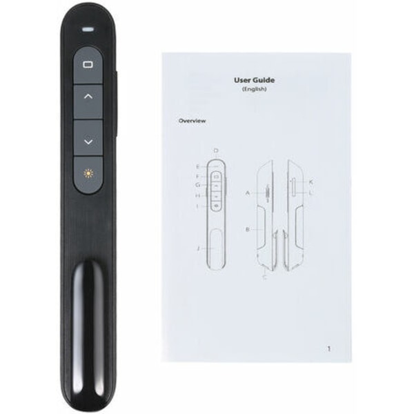 2,4 GHz langaton Powerpoint-esitysosoitin, PPT-osoitin USB-vastaanottimella, 100 metrin kaukosäädin yhteensopiva