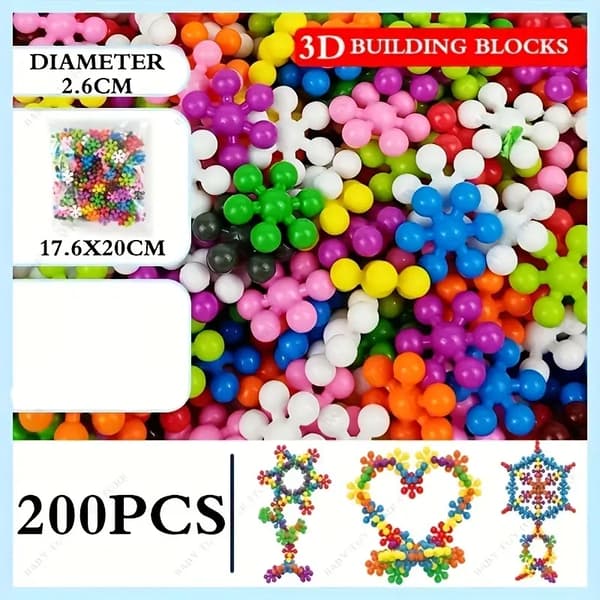 200 stk. Blommeblomst 3D Snefnug Byggeklodser-FA-