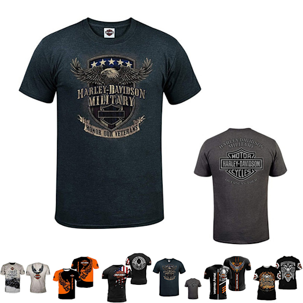 HarleyDavidson Motorcykel T-shirt Herr Sommar Casual Kortärmad F F F L