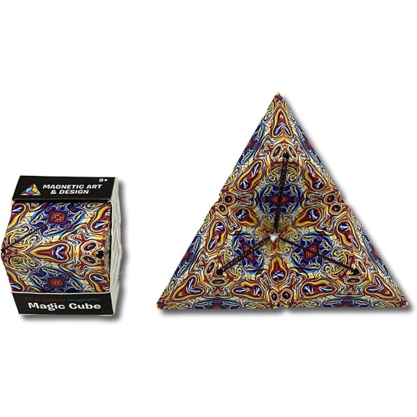 3D magisk kub, Infinity Flips magnetiska kuber 72 former Fidget leksak för barn vuxna Anti Stress formförskjutande låda pussel leksaker (Färg B)
