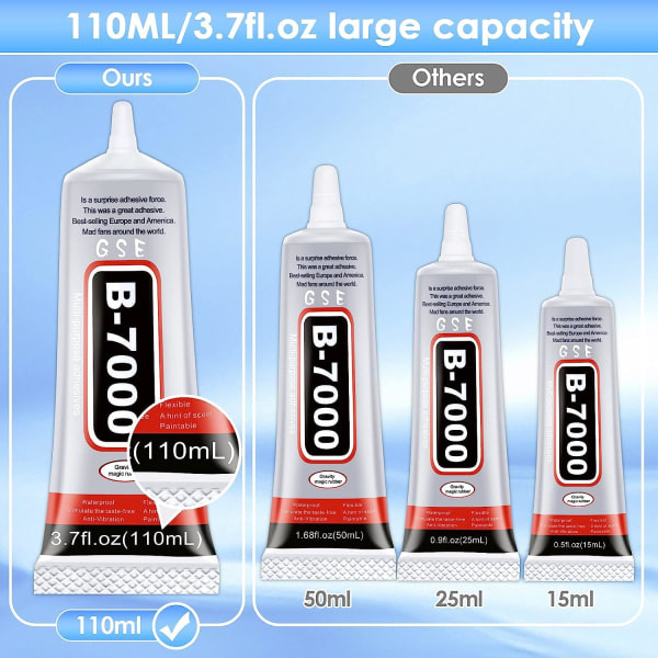 B7000 Strasslim för hantverk, 110ML 3,7 fl.oz Klar B-7000