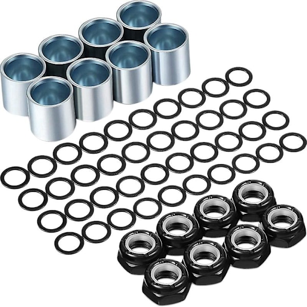 56-osainen Skateboard Truck Hardware Kit, Skeittilaudan Välikappaleet, Longboard-akselimutterit, Skeittilaudan Tarvikkeet