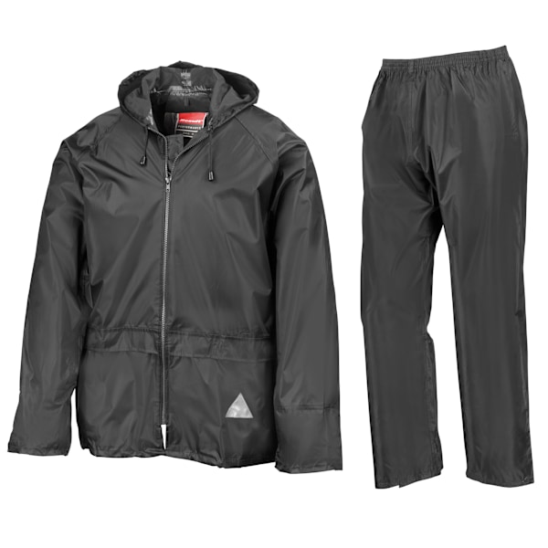 Result Herr tungt vattentätt regnställ (jacka och byxor) Svart 2XL Black