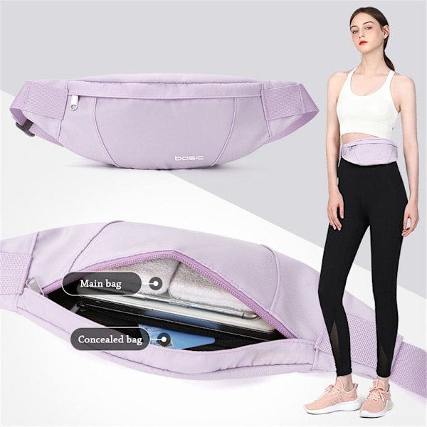 Liten Fanny Pack för kvinnor Män Midjeväska grå gray