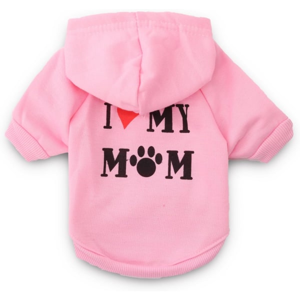 Puppy Clothes I Love My Mom Hoodie Pet Puppy Shirt For Small Dog