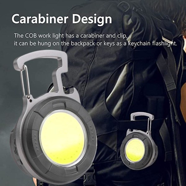 Mini LED-nyckelringslampa Bärbar Nödstark Ficklampa Rec