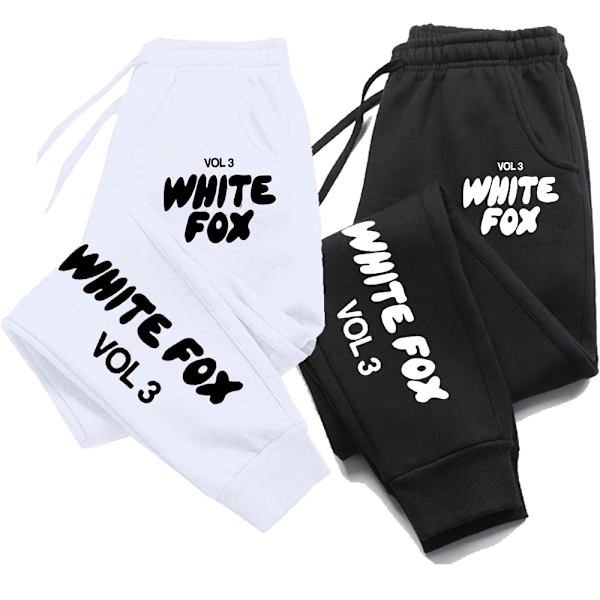 Vita Fox Joggers Mode Baggy Byxor Män Kvinna Casual Sweatbyxor Bekväma Fitness Byxor Kvinnor Mjuk 2024 Nytt Mångsidig Mörkgrå Svart Dark grey black XL