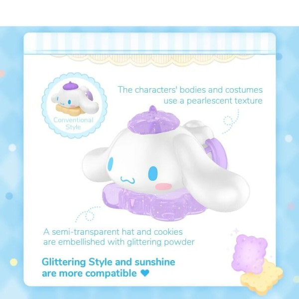 Sanrio pop böna Cinnamoroll Little Cookie Series Moetch Bean Mini Prydnader Kawaii Blind Box Anime Figur