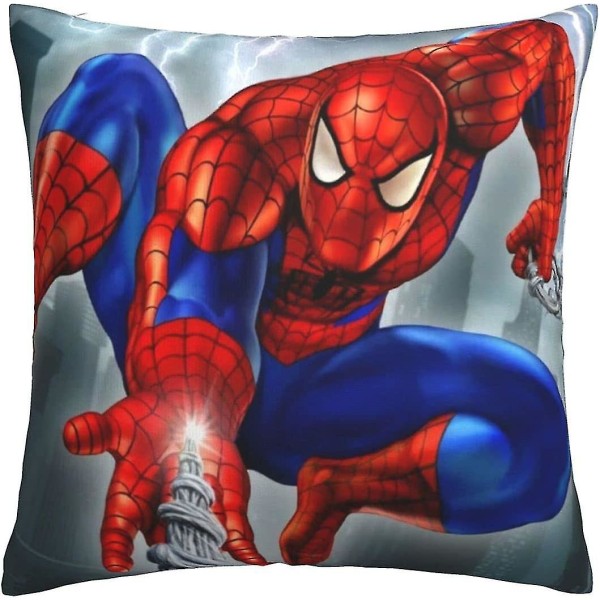 Mjukt och hållbart Spiderman-överdrag Fyrkantigt fodral för hemmasoffa, bilinredning 45 X 45 cm, set med 1