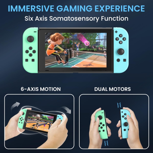 Trådløs controller kompatibel med Nintendo Switch, Oled, Lite Gamepad Joystick (l/r) Udskiftning med Rgb højre green+blue