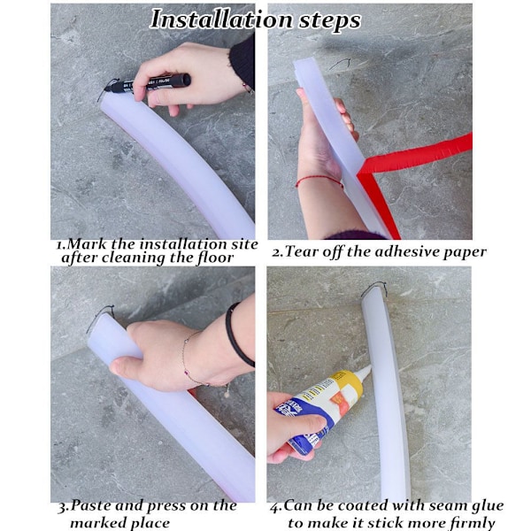 Vattenstopp Vattentät List VIT 50CM Vit White 150cm