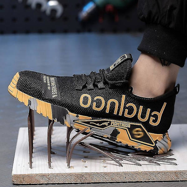 Arbejdssneakers Stålkapsler Herre Sikkerhedssko Punkteringssikre Arbejdssko Støvler Mode Inde Gul 41 Yellow