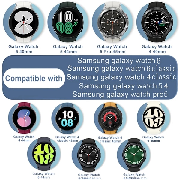 20 mm:n ranneke Samsung Galaxy Watch 6/5/4/Classic 47 mm 43 mm 40 mm 44 mm Milanese Loop -ranneke correa Galaxy Watch 5 pro 45 mm rem Purple