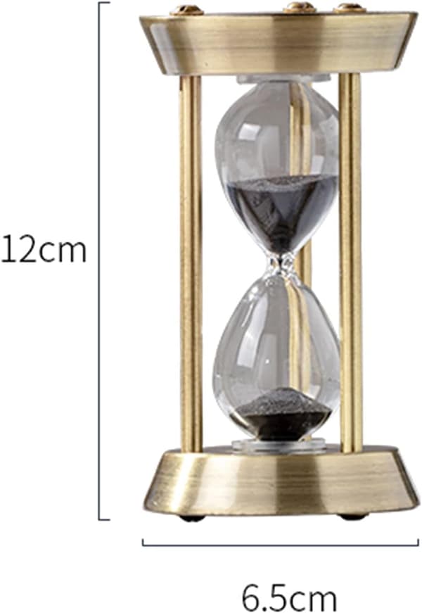 Timeglas i messing, sandur, timere 10 minutter, glas sandglas-FA-