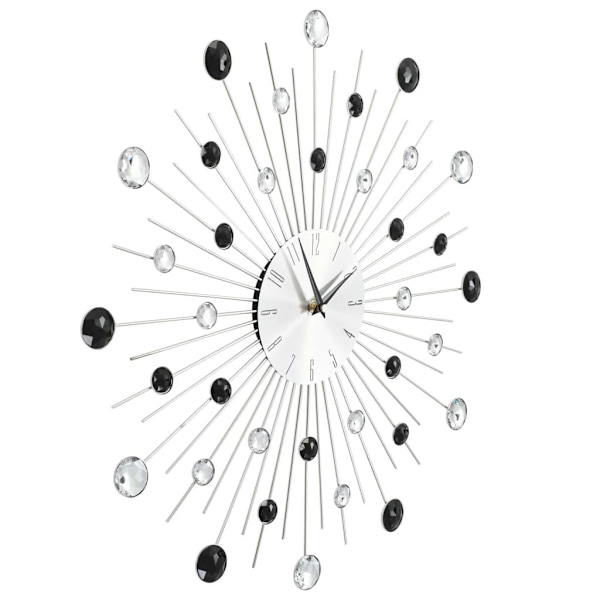 vidaXL Väggklocka med Quartz-urverk 50 cm modern design silver 1000