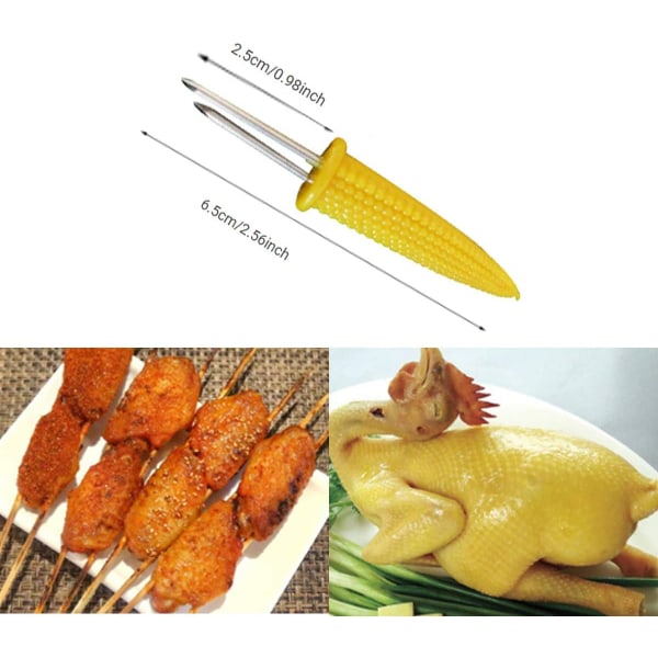 50 stk. rustfrie majsspyd til grill - Genanvendeligt tilbehør
