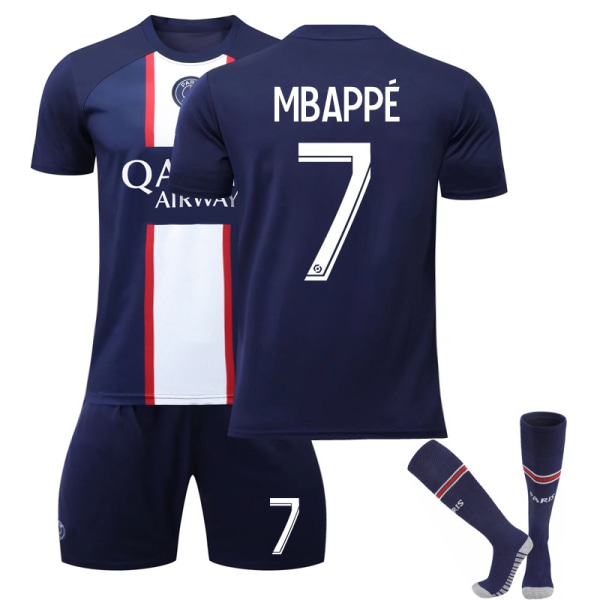 Mbappé Barn Fotballdrakter Fotballtrøye Treningsdrakt 22/23 Hjem Ny Fotballsett XS