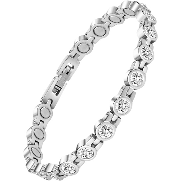 Magneettiset rannekkeet, terveelliset magneettiset rannekkeet niveltulehduksen kivun lievittämiseen Magneettiset rannekkeet Magneettiset rannekkeet miehille ja naisille (valkoinen) white diamond