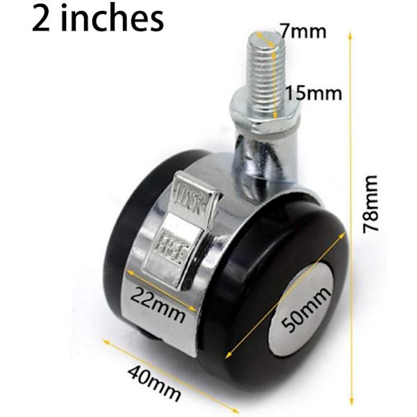 4 stk. Universal Swivel Caster Wheel, Alloy Furniture Wheel med B