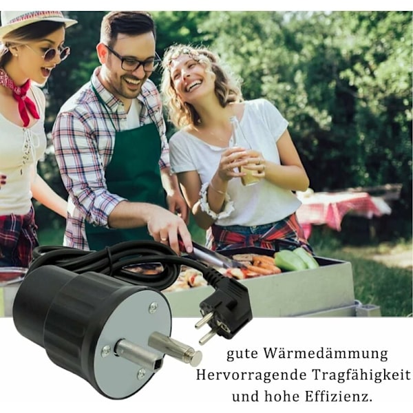 Elektrisk Grillmotor Spidmotor Spidvender Grilldrev Vender Bærbar Energibesparende Stegepande 220-240V 4W 50/60Hz (EU-stik)