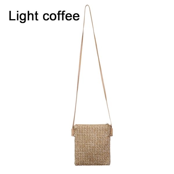 Halmväska Vävd axelväska LÄTT KAFFE