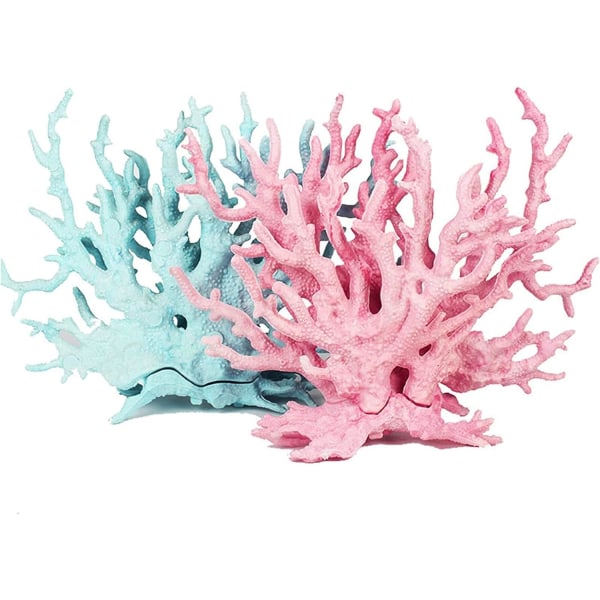 2 stk. Dekorativ Aqua Coral Resin, Kunstig Simulation Coral