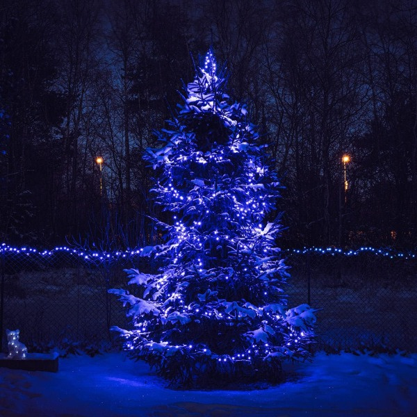 42 fot julelys, 120 LED batteridrevne lyslenker, jeg