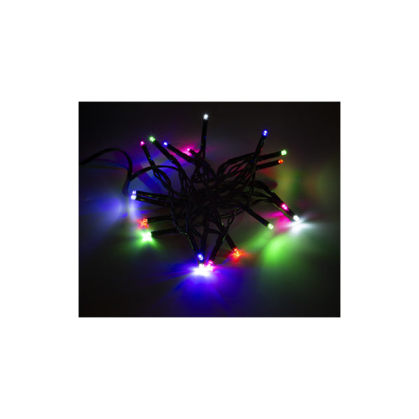 Multi-coloured light string 40 LED RGB 5m inside and outside 220