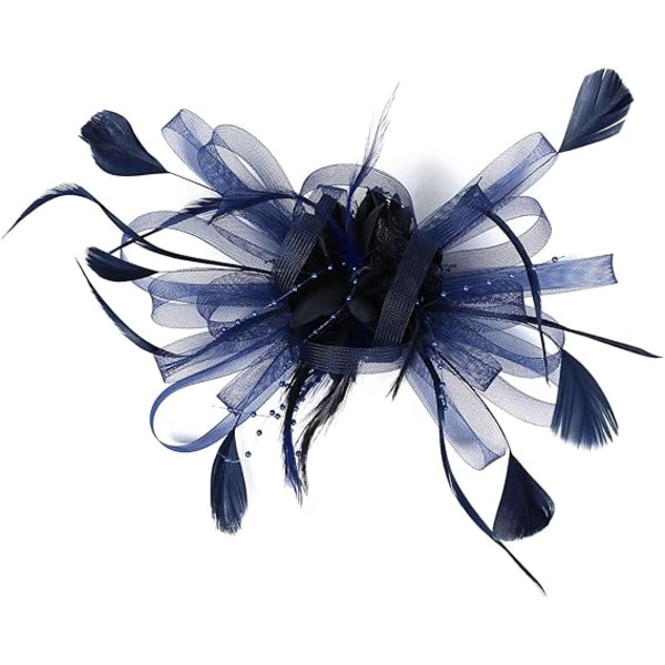 Elegant Fascinator för Kvinnor, Hatt med Fjädrar, Hårclips, Accessoar